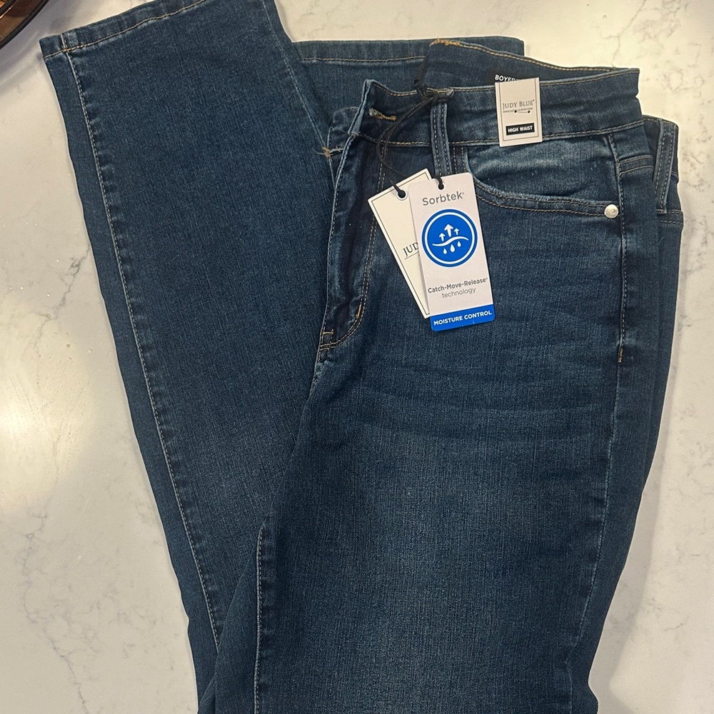 Judy Blue Dark Blue Denim Boyfriend Jeans